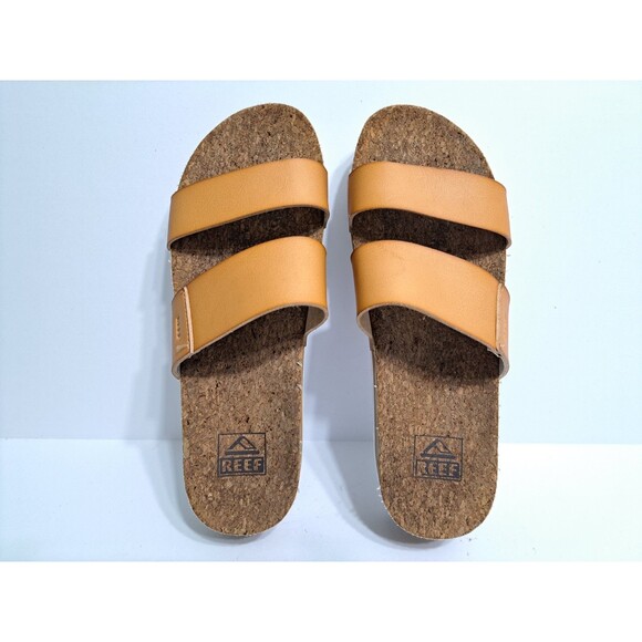 REEF Cushion Vista Hi Women's 8.5 Natural Platform Sandals Cork Leather - Picture 8 of 10